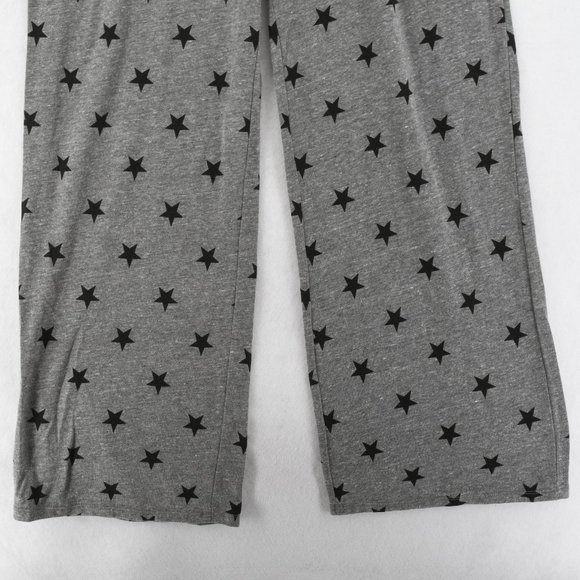 Alternative Jumpsuit Women Faux Wrap V-Neck Star Print Straight Leg Knit Gray - Picture 6 of 7